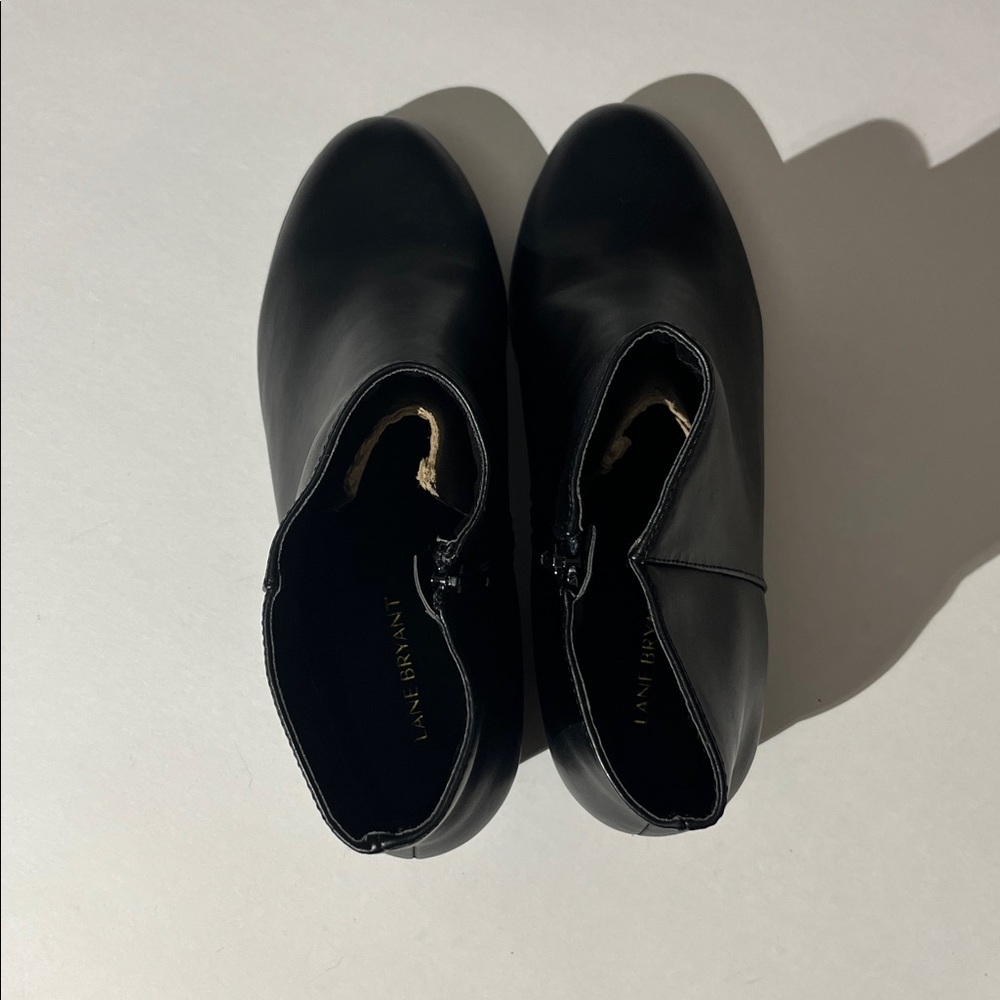 Lane Bryant Black Ankle Booties Boots Shoes Side Zipper sz 12W NEW Vegan Leather - Picture 4 of 10